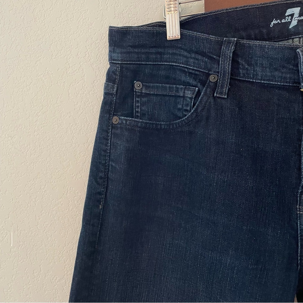 7FAM 7 for all mankind Austyn Straight Leg Denim Jean Dark Wash 34x33 - Picture 3 of 8